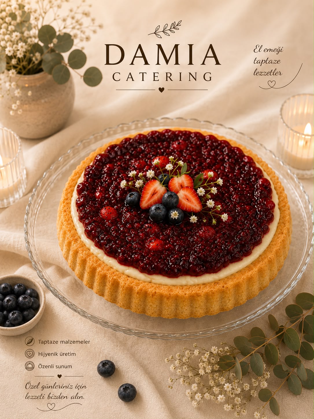 Orman Meyveli Kremalı Tart Kek