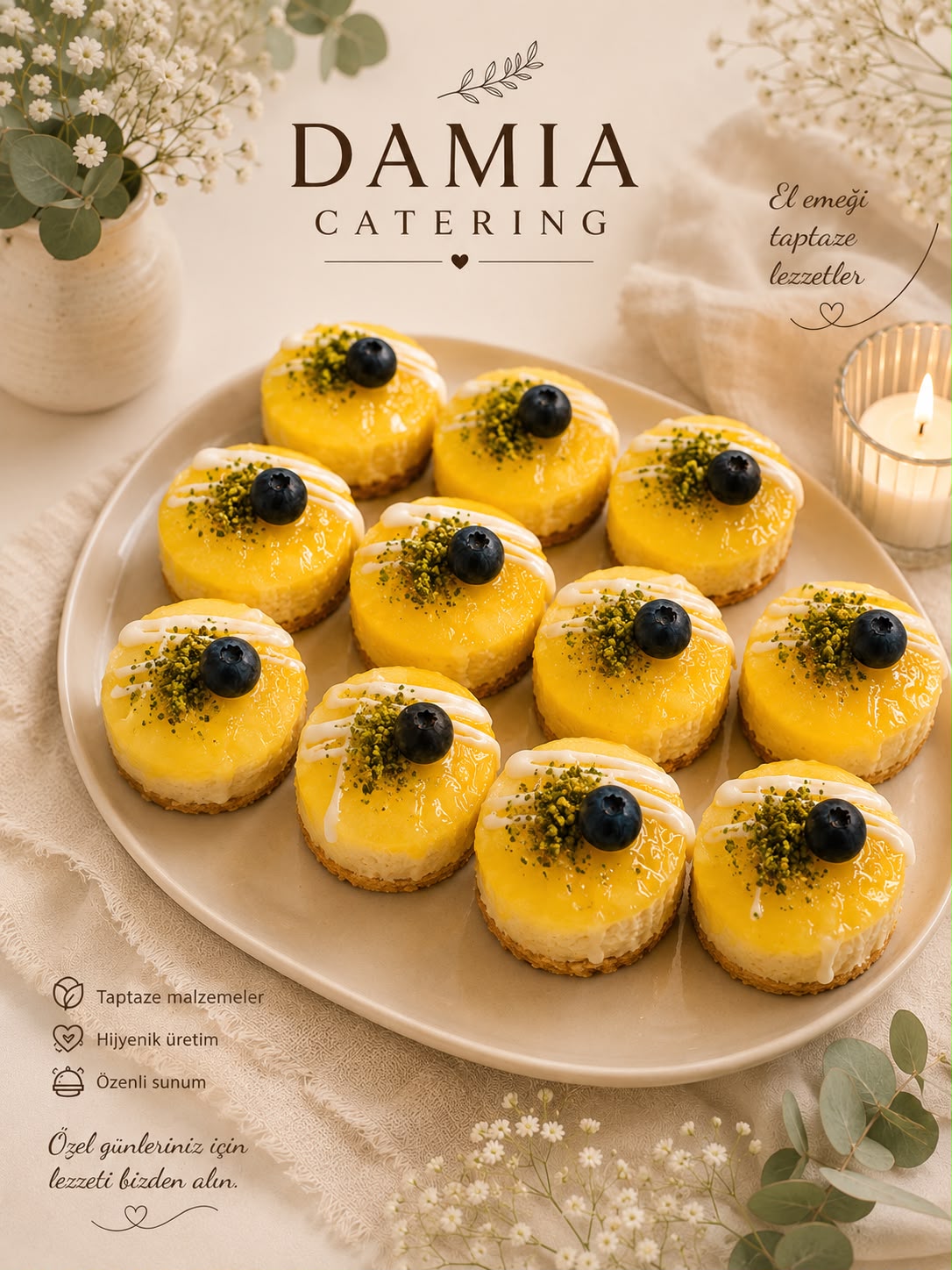 Limonlu Mini Cheesecake
